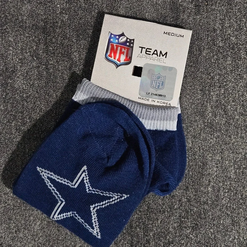 NFL Team Apparel Dallas Cowboys Ankle Socks Navy Blue Star Logo Medium New
